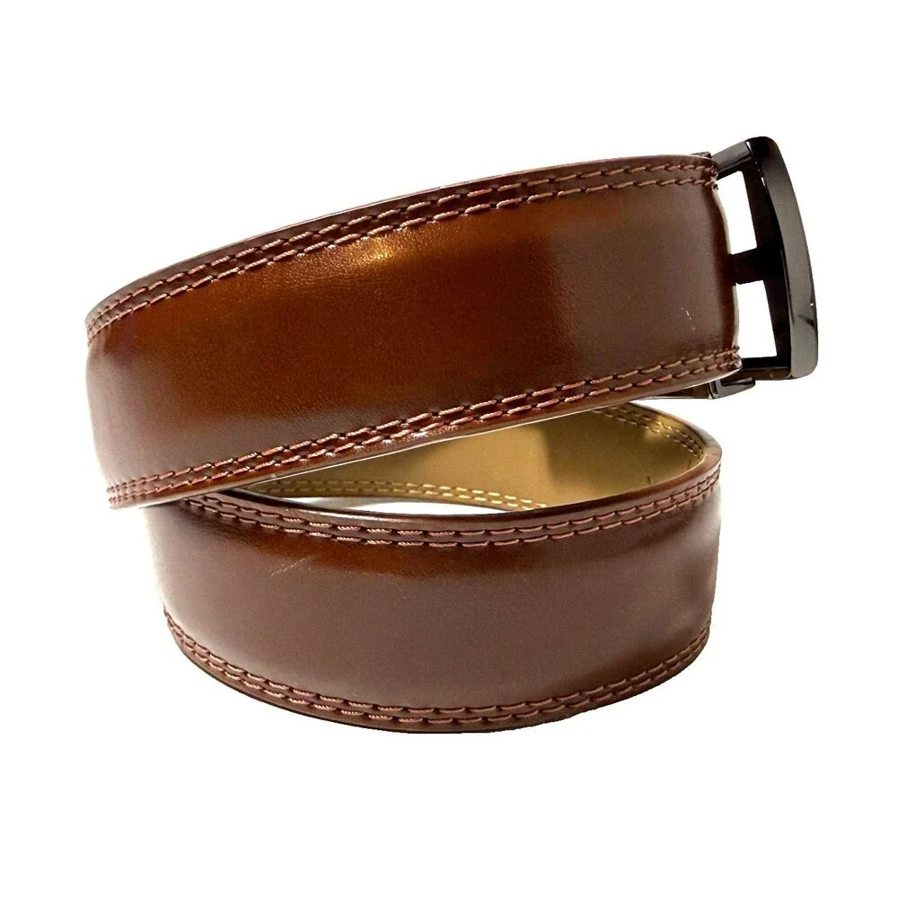 Chaoren Brown Ratchet Dress Belt Faux Leather Boys Teen 19-27
